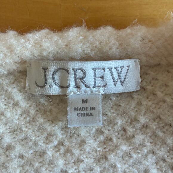 J. Crew Odette Sweater Lady Jacket Cream Alpaca Wool Jewel Buttons Size M - Picture 4 of 6